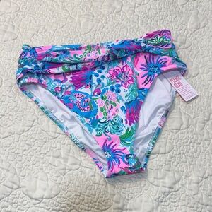 Lilly Pulitzer Pink and Blue Floral Bikini Bottom